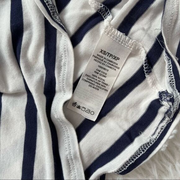 GARAGE | Navy Blue & White Striped Halter Tank Top Size XS - Picture 4 of 4